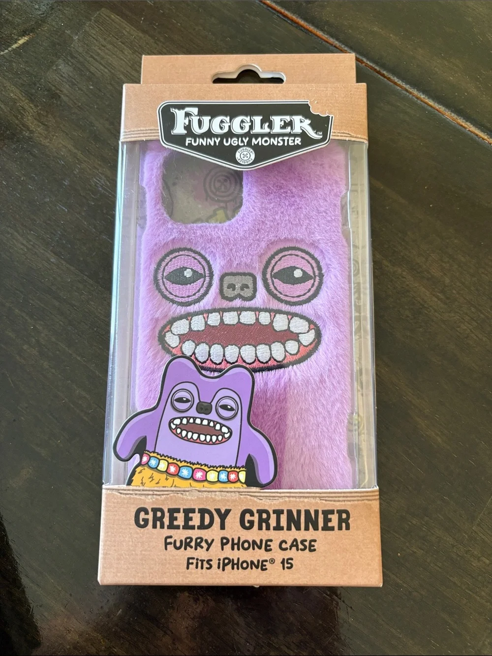 Greedy Grinner Purple Furry Phone Case for iPhone 15 Fuggler funny ugly monster